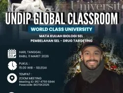 Prodi Bioteknologi UNDIP menggandeng Université de Poitiers Perancis melalui Kuliah Program UNDIP GLOBAL CLASSROOM tentang APLIKASI BIOLOGI SEL UNTUK NANODRUG DELIVERY