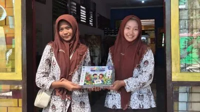 Diuji di PAUD dan TK, Edibluxe Paint Karya Dua Siswi MAN 1 Lamongan Tuai Respons Positif